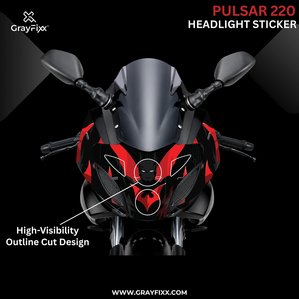 Pulsar 220 Headlight Sticker | Made in Premium Gloss Vinyl with FPF (Fade Protection Film), Waterproof, Precut Sticker, Pack of 1